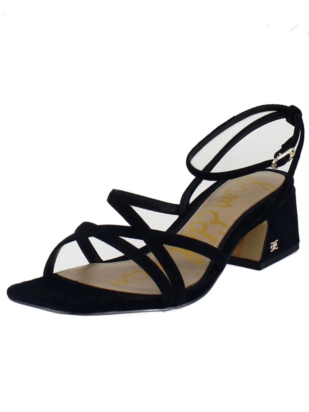 Sam Edelman Size 8 Whitley Sandals Suede Strappy Low Block Black